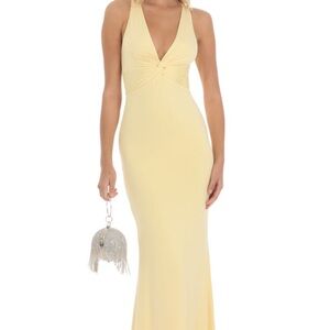 Lucy in the Sky Yellow Sleeveless Gown Prom